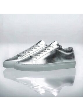 Woman by Common Projects Achilles Low Silver Sneakers Size 7/37